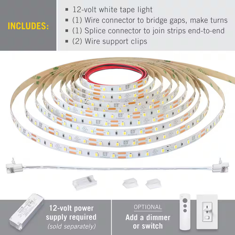 Armacost RibbonFlex Pro 16 ft. 5 m 12-Volt White LED Tape Light 120 LED/m 2700K