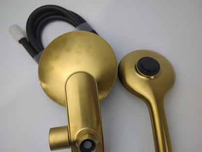 Claro Dual Fixed and Handheld Shower Head Vibrant Brushed Moderne Brass *SCUFFS*