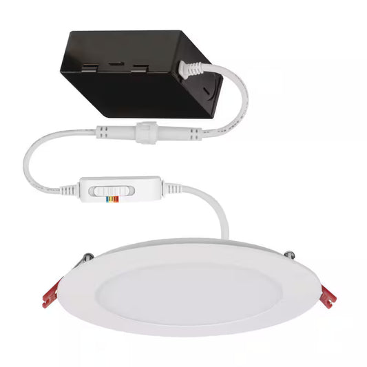 Commercial Electric 6 in. LED 2-Level Lumen Select Canless Recessed Light