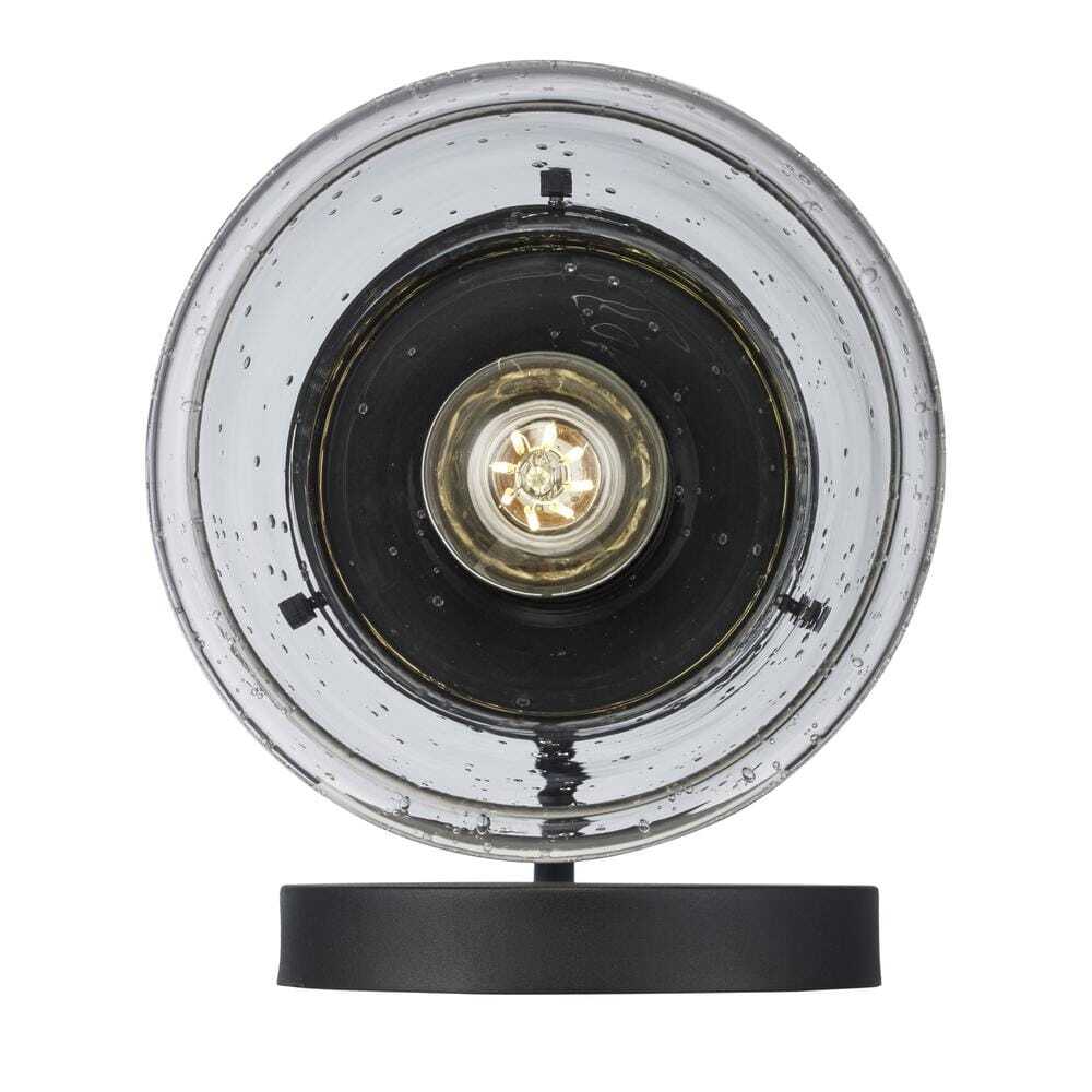 Bel Air Lighting 1 Light Black Outdoor Wall Light Fixture with Seeded Glass