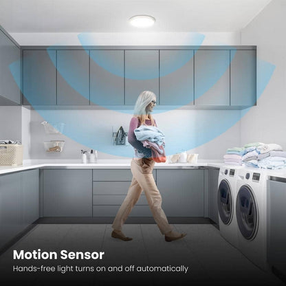 Commerical Electric 11 LED Dimmable CCT Flush Mount Ceiling Light Nickel