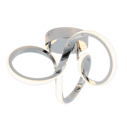 Artika Swirl 13 in. Modern Chrome LED Flush Mount Ceiling Light Fixture