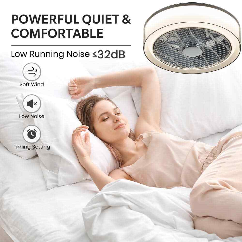 ANTOINE 16 in. Indoor Gray Low Profile Ceiling Fan w/ Dimmable Light & Remote