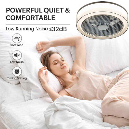 ANTOINE 16 in. Indoor Gray Low Profile Ceiling Fan w/ Dimmable Light & Remote