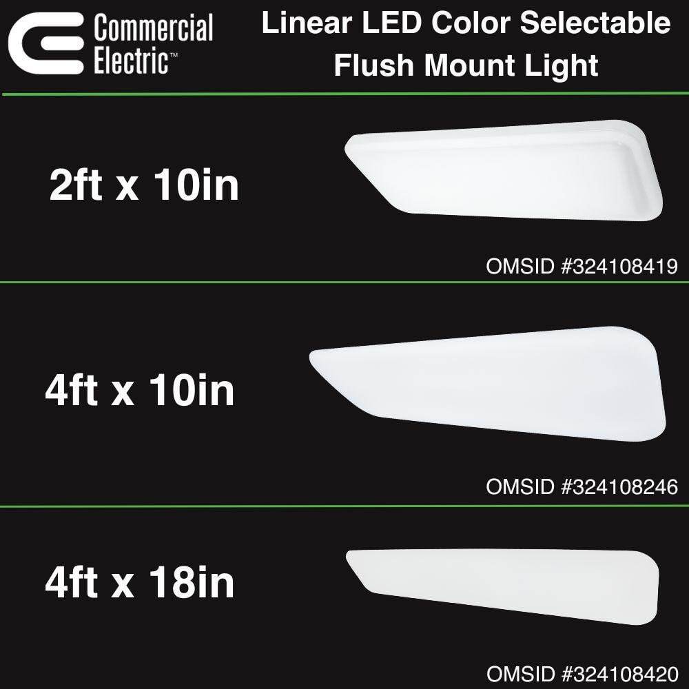 Commercial Electric 24 in. x 10 in. Low Profile LED Flush Mount Kitchen Light 