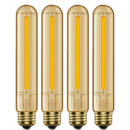 (4-Pk) Feit Electric Dimmable Straight Filament LED Light Bulb Warm White 60W