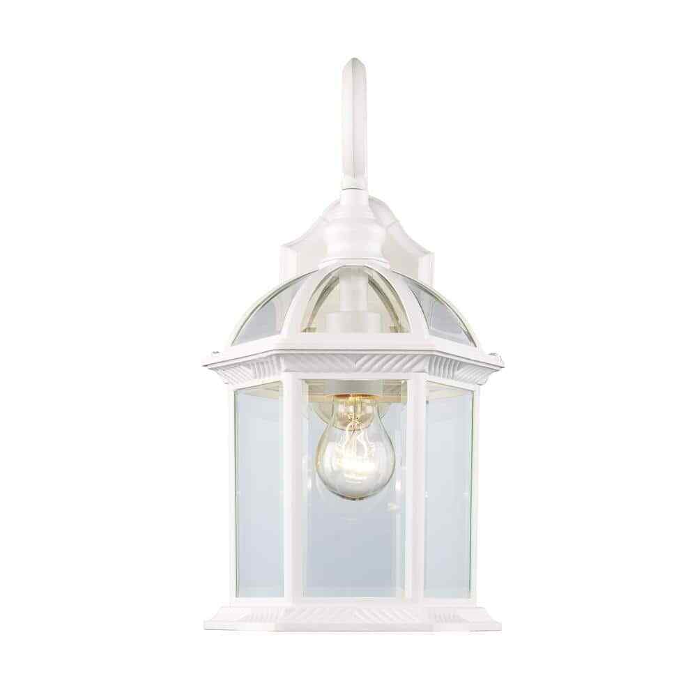 Bel Air Lighting Wentworth Small White Outdoor Wall Light Fixture w/ Clear Glass