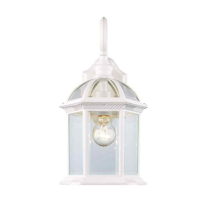 Bel Air Lighting Wentworth Small White Outdoor Wall Light Fixture w/ Clear Glass