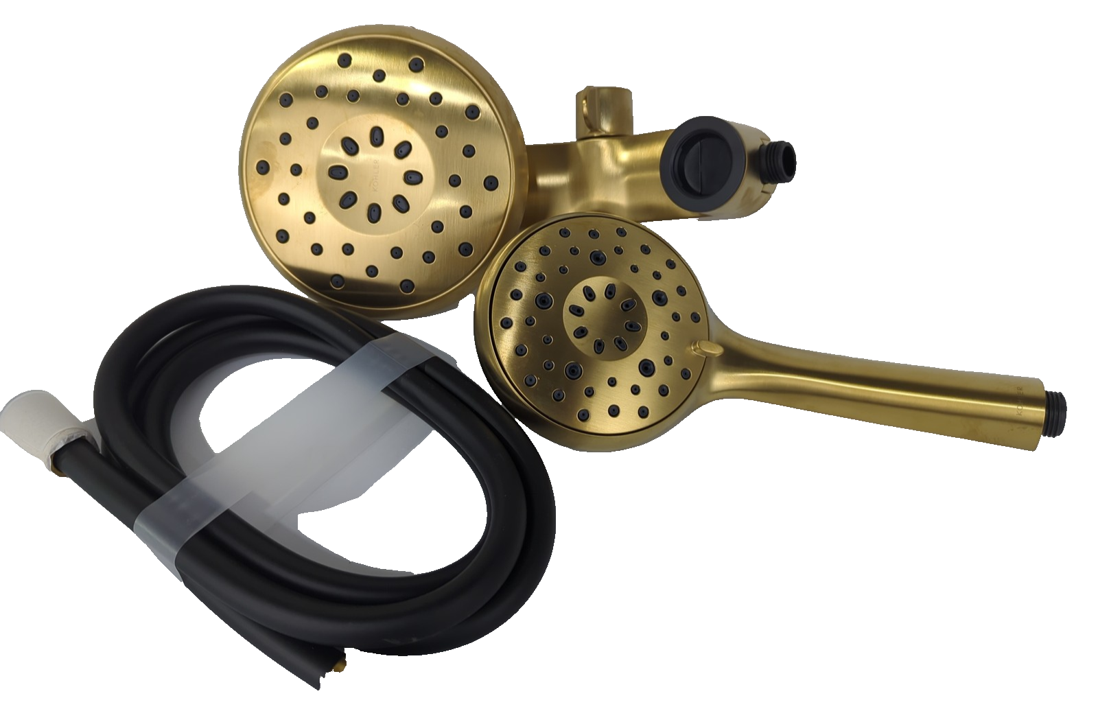 Claro Dual Fixed and Handheld Shower Head Vibrant Brushed Moderne Brass *SCUFFS*