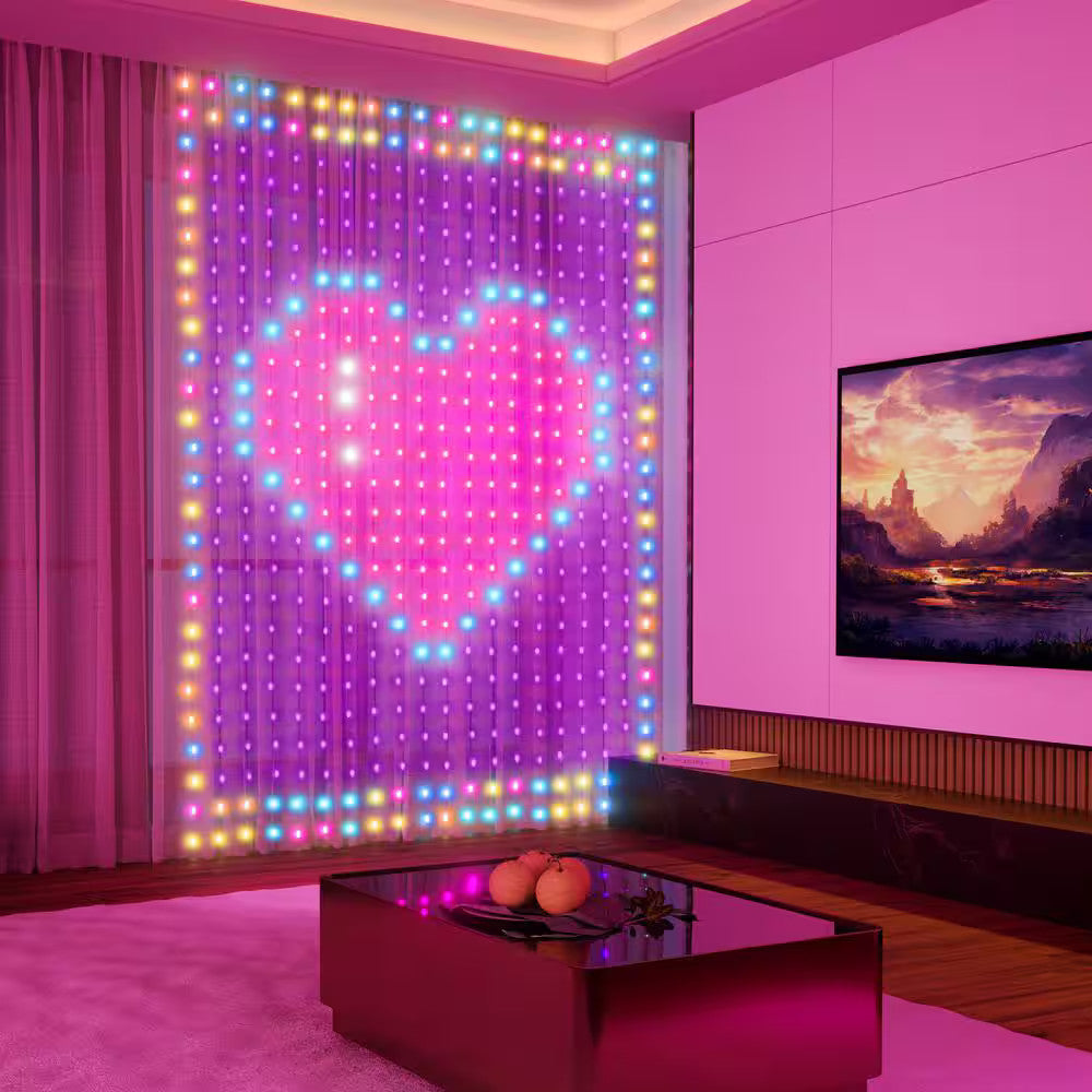 520 LED Leads 6.5 ft. Indoor Plug-in LED Novelty Curtain Lights LED String Light