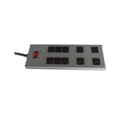 Commercial Electric 15 ft. 10-Outlet Metal Surge Protector Gray