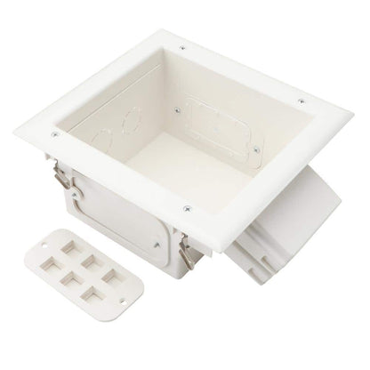 Commercial Electric White 1-Gang Pass-Through Plastic Multimedia Recessed Box