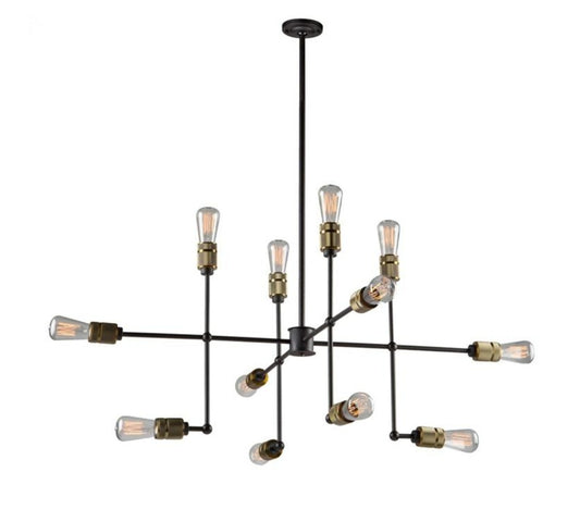 ARTCRAFT Jersey 12 -Light Antique Brass Industrial Chandelier AC10582VB $1,100