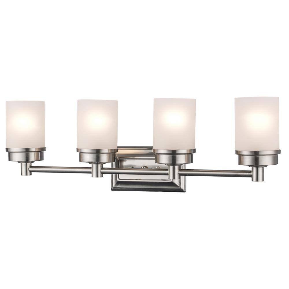 Bel Air Lighting Fusion 27.5 in. 4-Light Brushed Nickel Bathroom Vanity Light