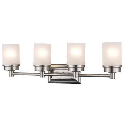 Bel Air Lighting Fusion 27.5 in. 4-Light Brushed Nickel Bathroom Vanity Light