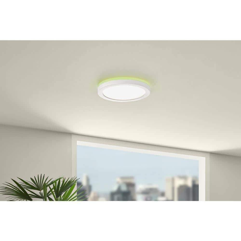 Commercial Electric Smart Flush Mount 13in Matte White 1006486536