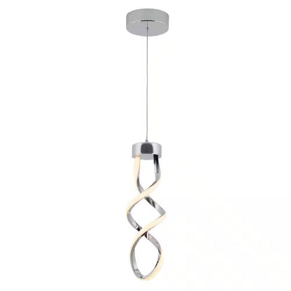 Artika Swirl 13-Watt Integrated LED Chrome Mini Pendant for Kitchen Island