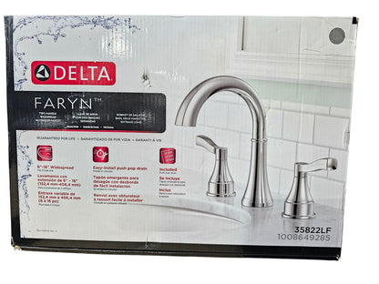 Delta Faryn 8 in. Widespread Double-Handle Bathroom Faucet in Polished Chrome