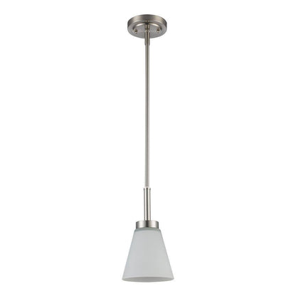 Bel Air Lighting Fifer Brushed Nickel Mini Pendant Light w/ Frosted Glass