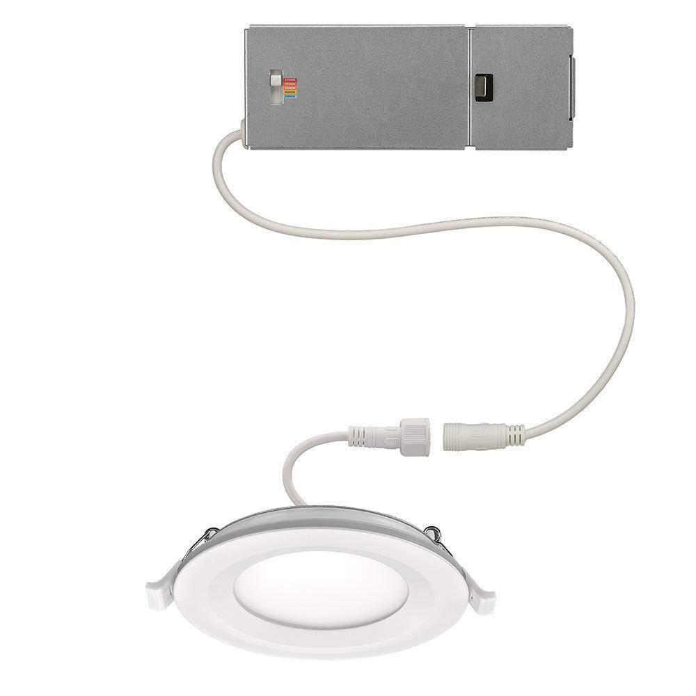 Commercial Electric 4 in. CCT Integrated LED Recessed Light Trim w/ Night Light