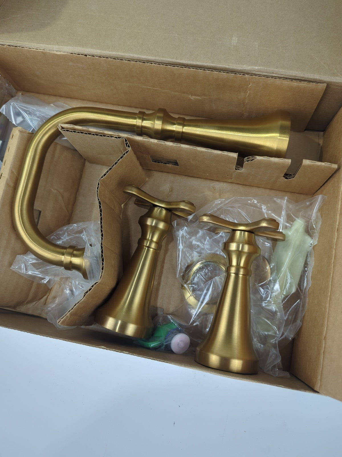 Colinet High Arc Bathroom Faucet Brushed Gold TS44103BG  Cross Handles *READ*