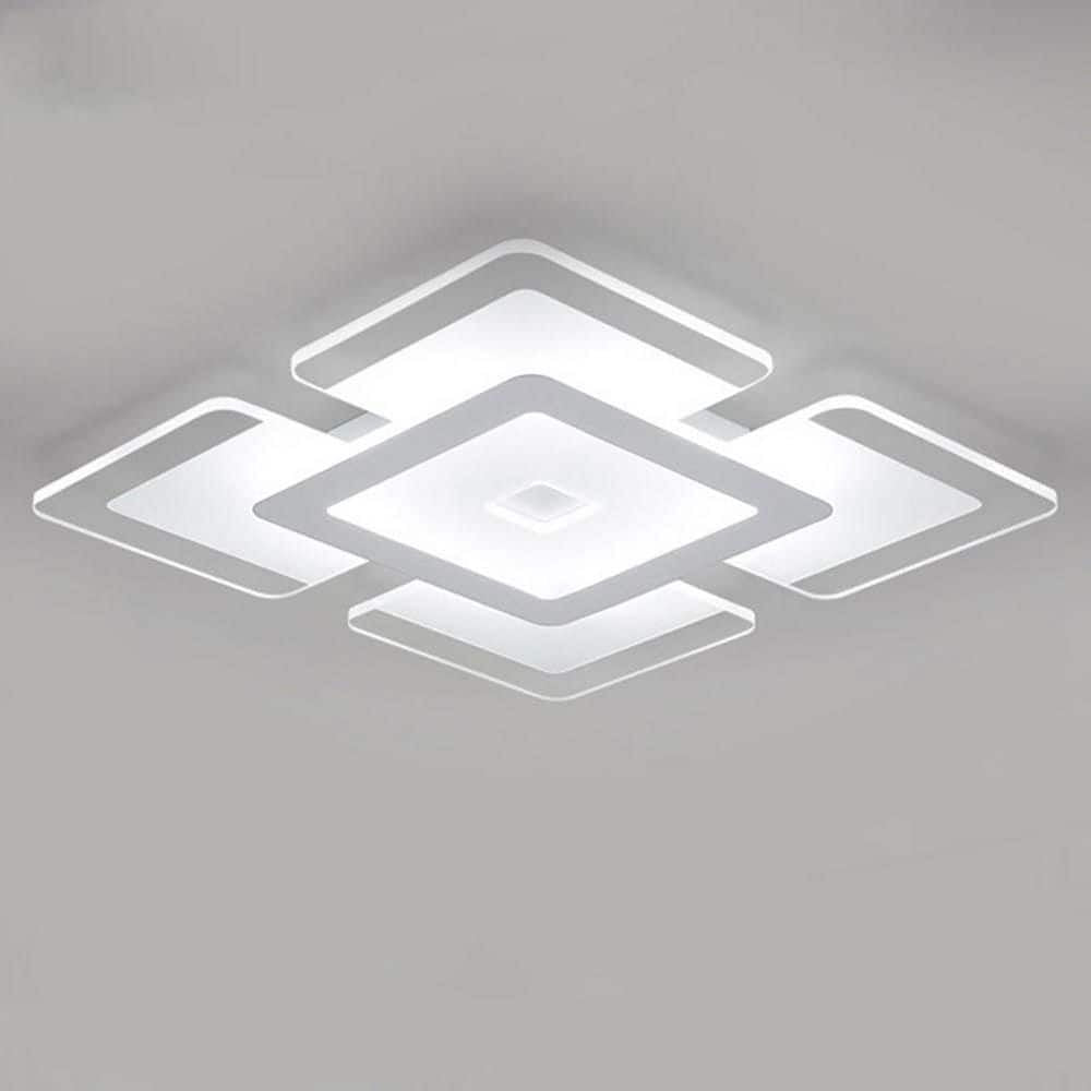 16.5" 1-Light White LED Semi-Flush Mount Indoor Minimalist Square Ceiling Light