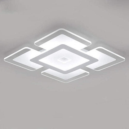 16.5" 1-Light White LED Semi-Flush Mount Indoor Minimalist Square Ceiling Light