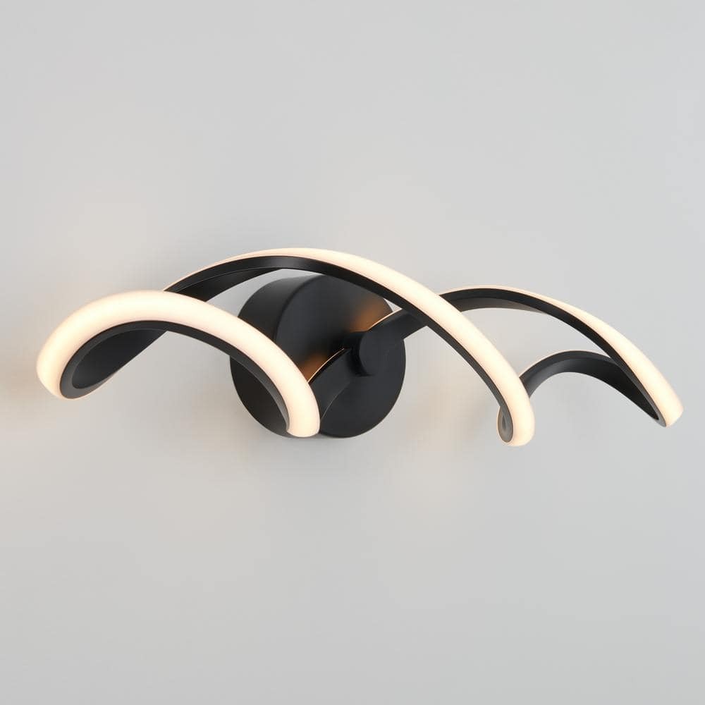 Artika Swirl 27 in. 1-Light Matte Black Modern Integrated LED Vanity Light Bar