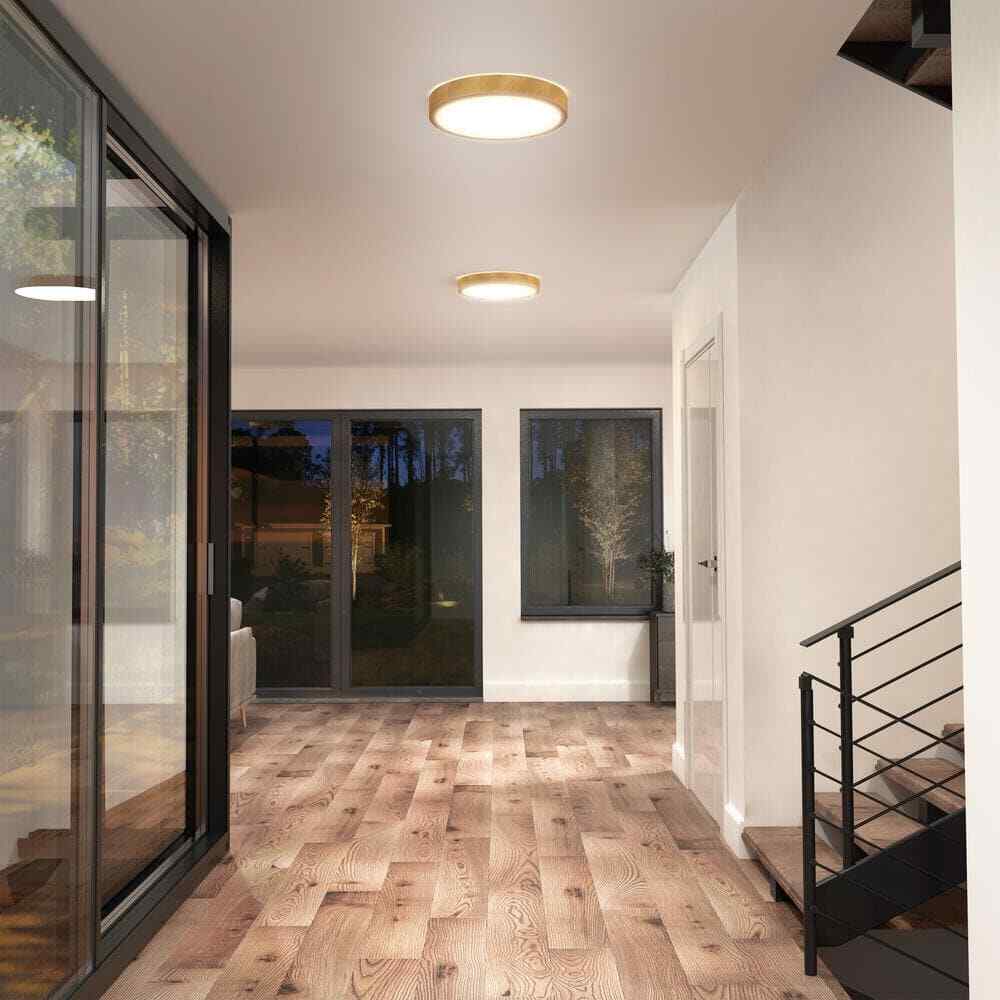 Artika Dryad 15 in. 30 Watt Modern Wood LED Flush Mount Ceiling Light Fixture