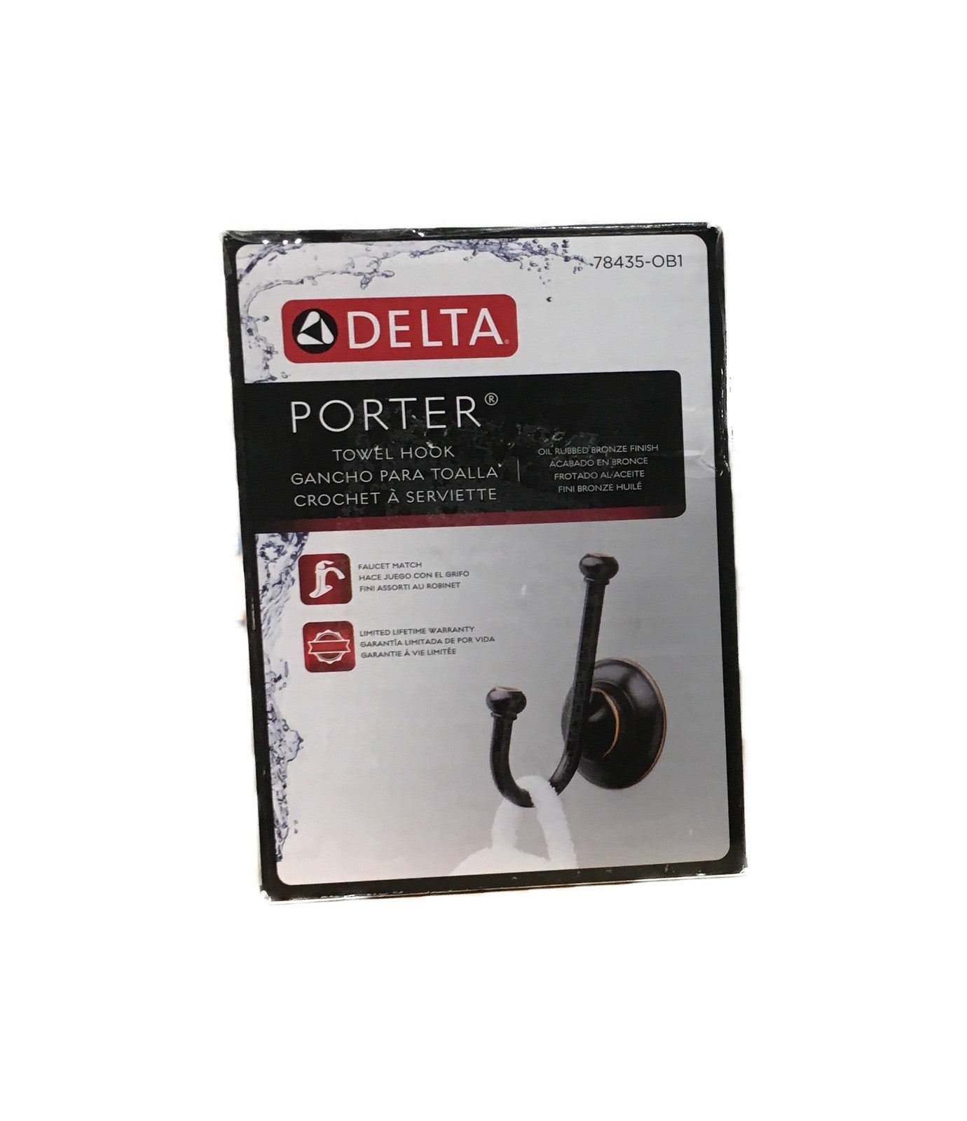 Delta Porter Wall Mount Double Towel Hook Bath Accessory in Oil Rubbed Bronze