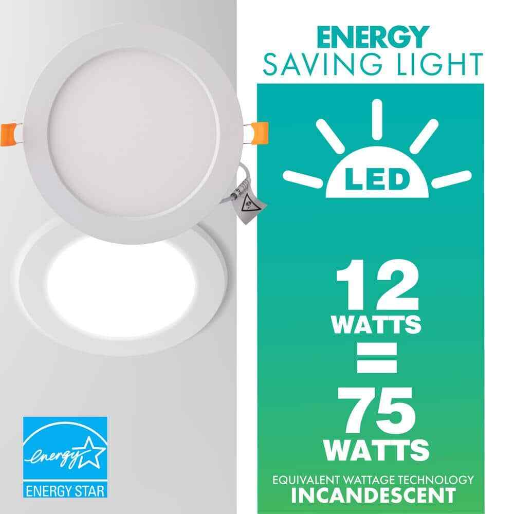 6 in. Slim Downlight CCT Selectable LED Recessed Downlight with Remote J-Box