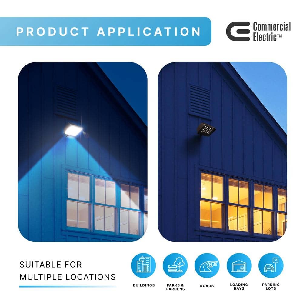 Commercial Electric 950W Equivalent LED Bronze Flood Light Dusk-to-Dawn