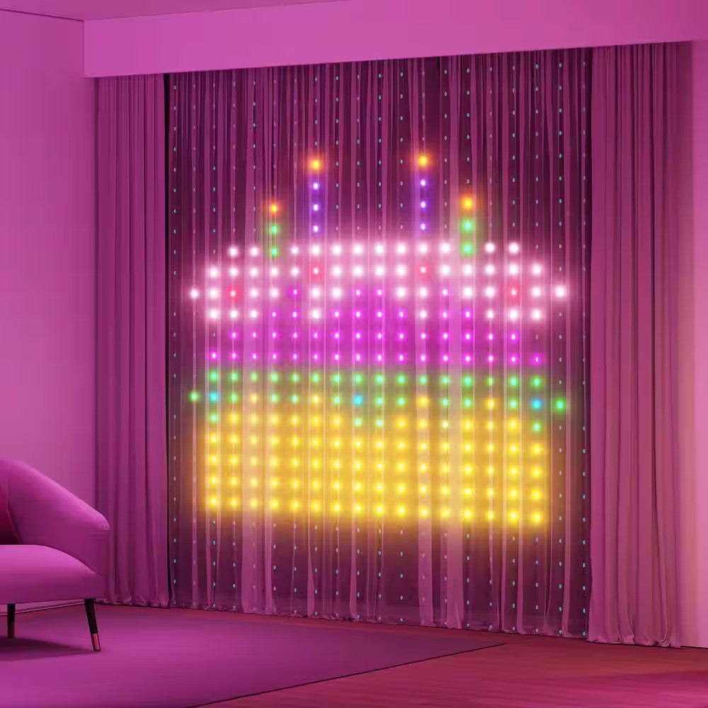 520 LED Leads 6.5 ft. Indoor Plug-in LED Novelty Curtain Lights LED String Light