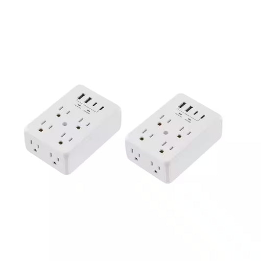 Commercial Electric CE 10 in 1 Surge Wall Tap 2USB-A 2USB-C 2-Pack