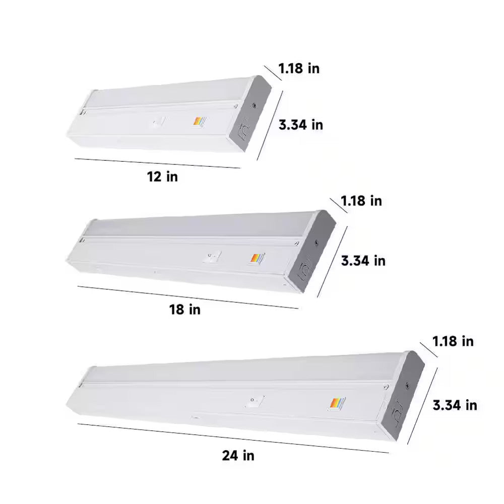Commercial Electric 12" Hardwired White LED 5CCT Linkable Under Cabinet Light