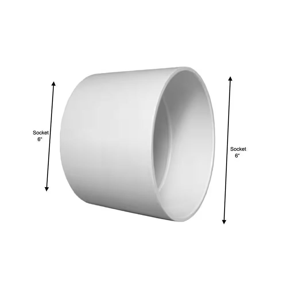 *3 PACK* Charlotte Pipe 6 inch PVC DWV Socket Coupling PVC00100600HD