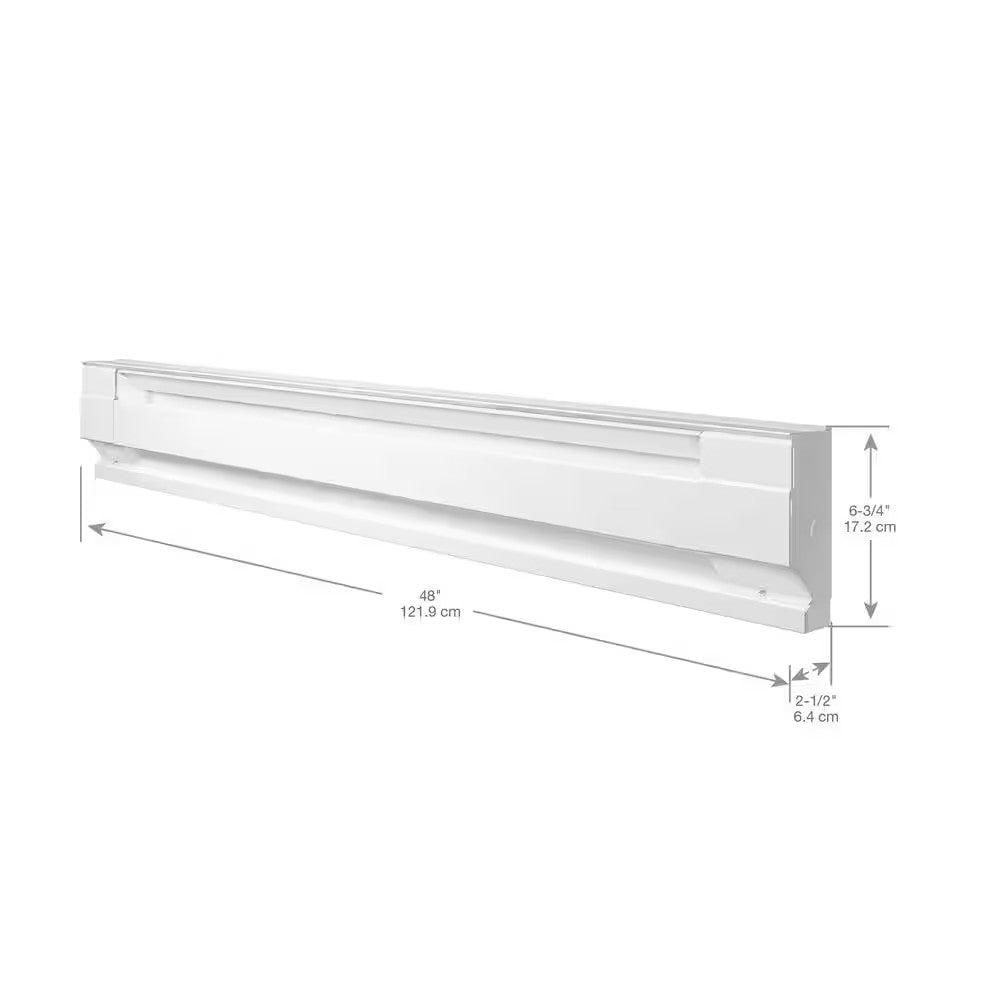 48 in. 240/208-volt 1 000/750-watt Electric Baseboard Heater in White