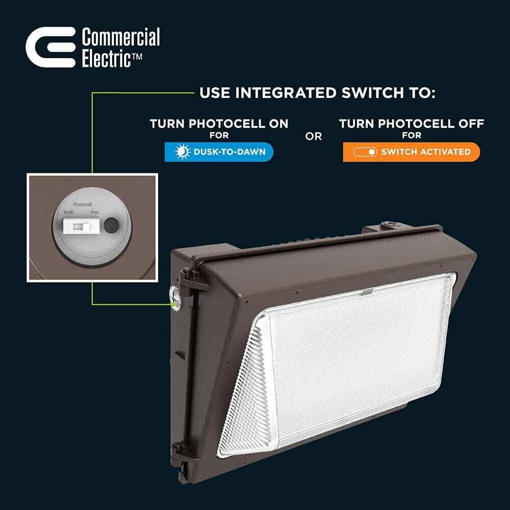 Commercial Electric LED Bronze Dusk to Dawn Wall Pack Light 3000K-5000K