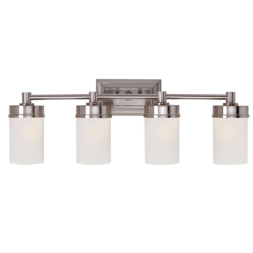 Bel Air Lighting Fusion 27.5 in. 4-Light Brushed Nickel Bathroom Vanity Light