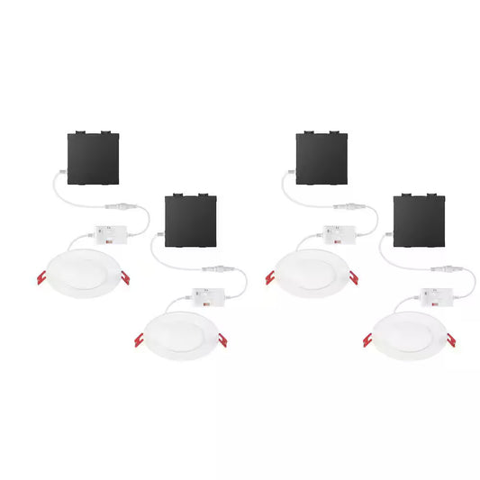 Commercial Electric 4" Canless Selectable Lumens  Color Recessed Lights 4 Pack