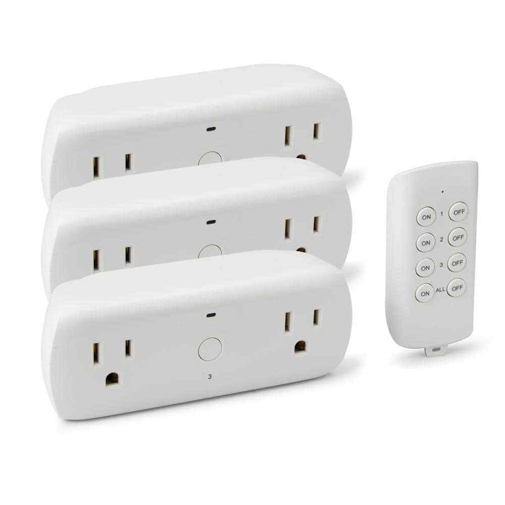 Commercial Electric Wireless Indoor Remote Control AC/DC Adapter White 3-Pack