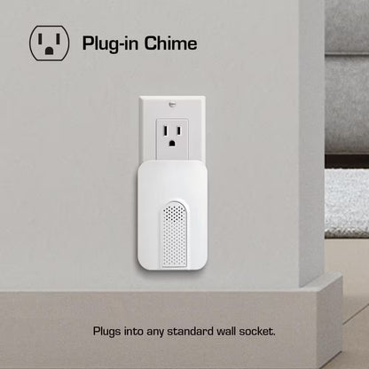 Defiant Wireless Plug-In Doorbell Kit with White Insert and 1 Push Button White