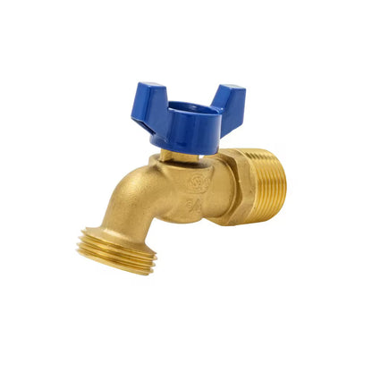 3/4" MIP or 1/2" FIP x 3/4 in. MHT Forged Brass Quarter Turn Hose Bibb Valve