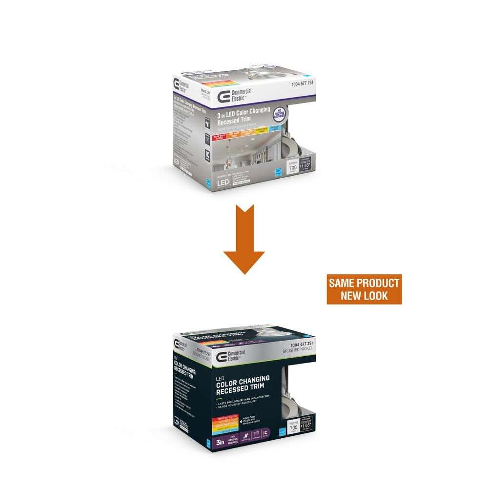 Commercial Electric 3 in. Integrated LED Canless Recessed Light Brushed Nickel