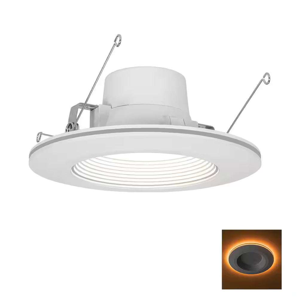 Commercial Electric 6" Selectable CCT LED Recessed Light Trim with Night Light