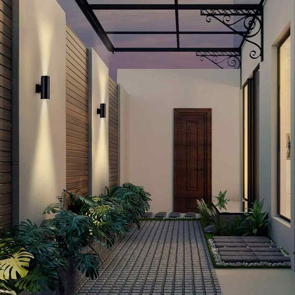 Cedar Hill 11 in. Cylinder Black LED Outdoor Wall Sconce Light Fixture
