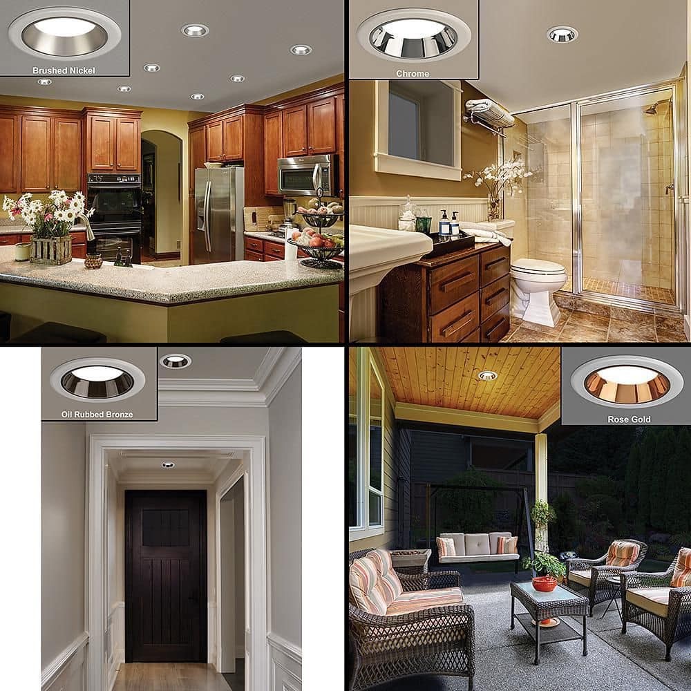 Commercial Electric 4 in. Adjustable LED Recessed Light Trim w/ 4 Trim Colors
