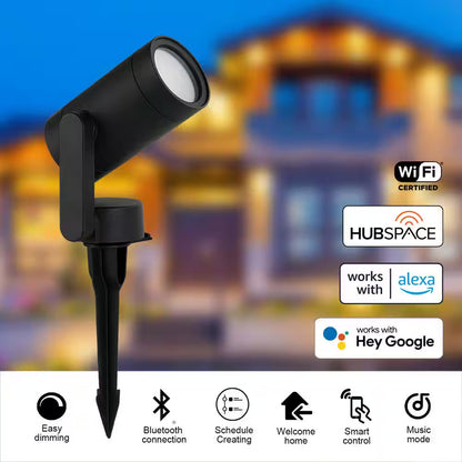 3-PACK Hampton Bay Smart 450 Lumens Low Voltage Black LED Outdoor Spotlight