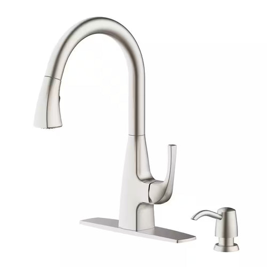 Calandine Pull-Down Sprayer Kitchen Faucet soap dispenser, Spot Resist Stainless