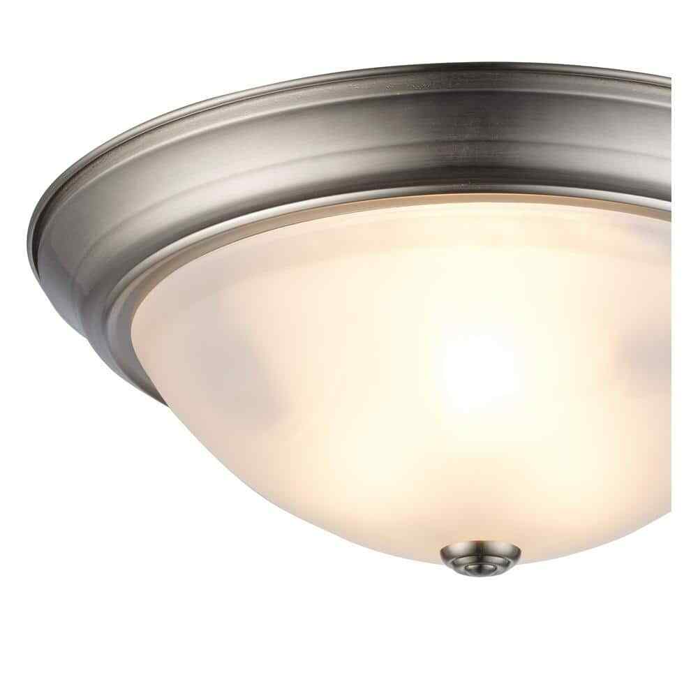 Bel Air Lighting Bowers 15 in. 3-Light Brushed Nickel Flush Mount Ceiling Light